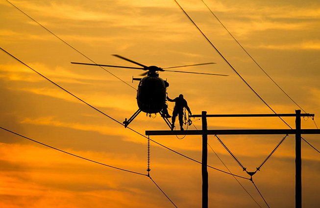 Washington Transmission Line Construction Helicopters